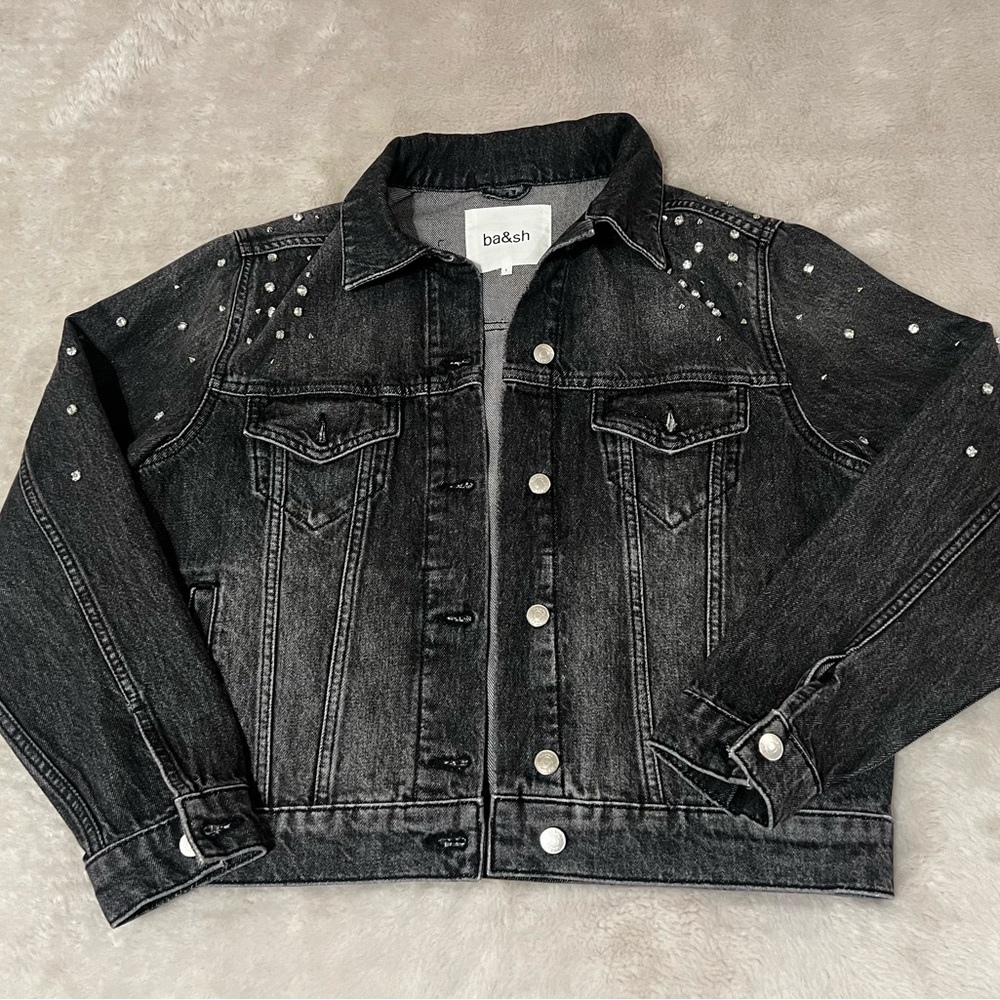 Ba&sh Charcoal Denim Jacket